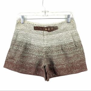 Anthropologie Coquille Ombré Shorts Scribble Print size 0